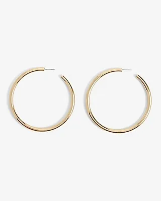 Large Tube Hoop Earrings Women's Gold