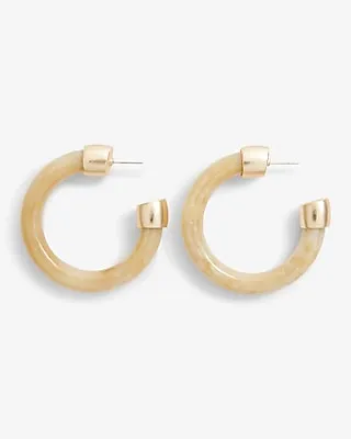 Swirled Tube Hoop Earrings Women's Gold