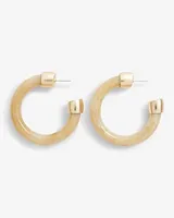 Swirled Tube Hoop Earrings Women's Gold