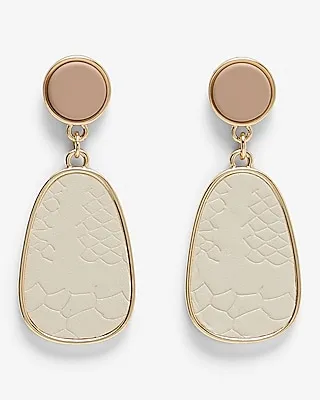 Textured Leather Double Drop Earrings