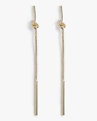 Knot Linear Drop Earrings Women's Gold
