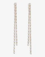 Rhinestone Baguette Linear Drop Earrings