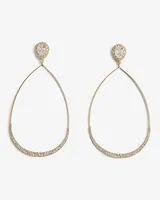 Rhinestone Wire Teardrop Earrings