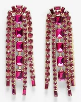 Rhinestone Arched Fringe Drop Earrings