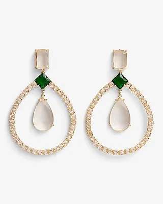 Rhinestone Teardrop Statement Earrings