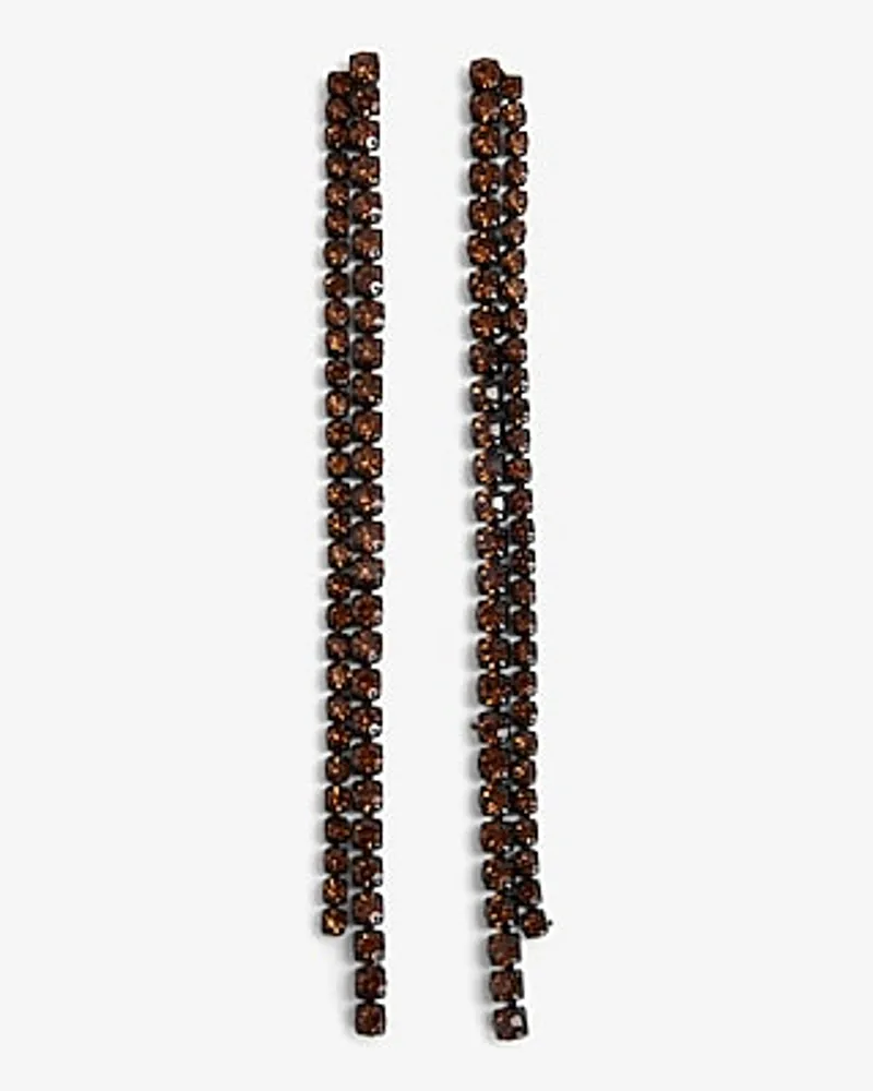 Rhinestone Cup Chain Linear Drop Earrings