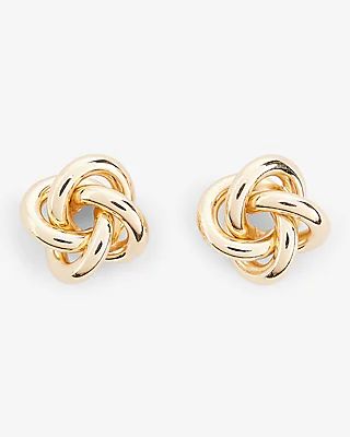 Knot Post Back Earrings Women's Gold