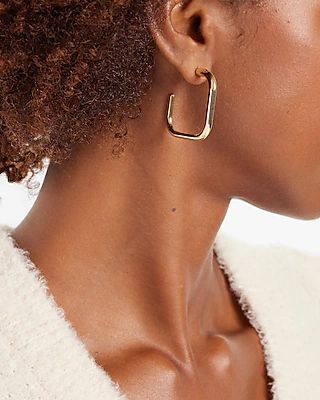 Medium Tube Hoop Earrings Women's Gold