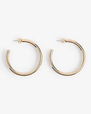 Tube Hoop Earrings Women's Gold