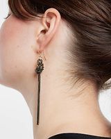 Knot Fringe Drop Earrings Women's Gold