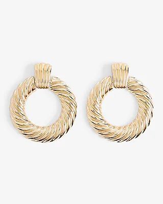 Vintage Wave Doorknocker Earrings Women's Gold