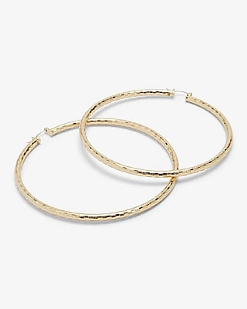 Textured Large Hoop Earrings