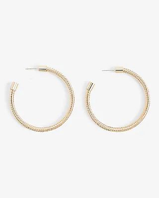 Textured Large Hoop Earrings Women's Gold
