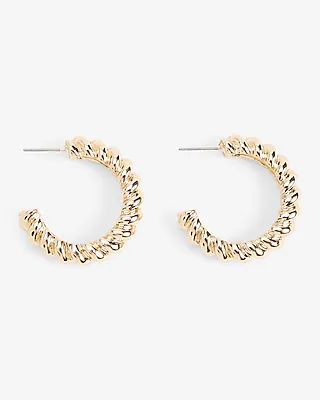 Medium Twist Hoop Earrings Women's Gold