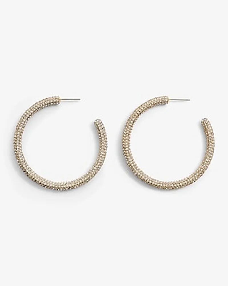 Rhinestone Embellished Hoop Earrings