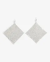 Chainmail Diamond Drop Earrings Women's Silver