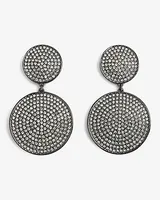 Rhinestone Double Circle Drop Earrings