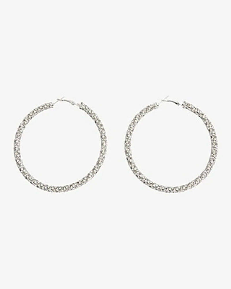 Rhinestone Large Hoop Earrings