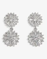 Rhinestone Crystal Drop Earrings Women's Silver