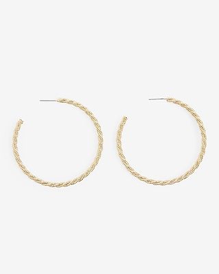 Classic Twist Large Hoop Earrings Women's Gold
