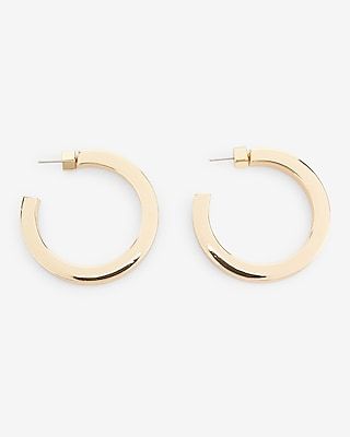 Squared Hoop Earrings Women's Gold