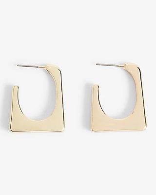 Square J Hoop Earrings Women's Gold