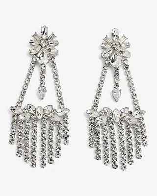 Rhinestone Embellished Chandelier Drop Earrings