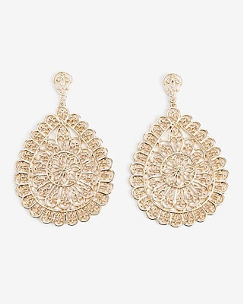 Teardrop Statement Drop Earrings Women's Gold