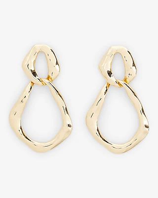 Organic Chandelier Link Drop Earrings Women's Gold