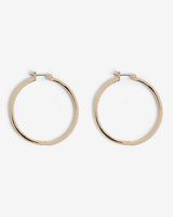 Thin Rhinestone Pave Medium Hoop Earrings Women's Gold