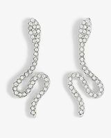 Rhinestone Snakeskin Drop Earrings Women's Silver