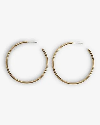 Classic Thin Post Back Hoop Earrings Women's Gold