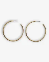 Classic Thin Post Back Hoop Earrings Women's Gold
