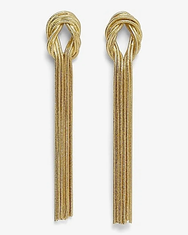 Open Knot Fringe Drop Earrings