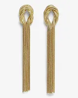 Open Knot Fringe Drop Earrings