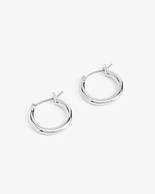 Medium Hoop Earrings Women's Silver