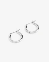 Medium Hoop Earrings Women's Silver