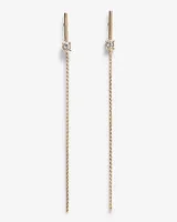 Dainty Crystal Bar Chain Drop Earrings