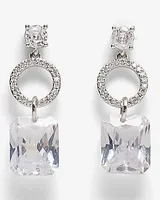 Linked Rhinestone Charm Drop Earrings