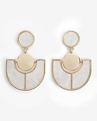 Swirled Multi Shape Post Back Drop Earrings Women's Gold
