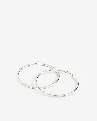 Large Hoop Earrings Women's Silver