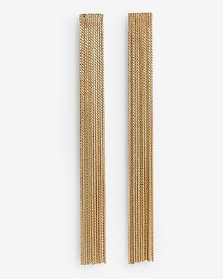 Straight Fringe Drop Earrings Women's Gold