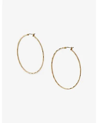 Textured Metal Hoop Earrings Women's Gold