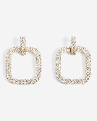 Rhinestone Teardrop Post Back Drop Earring