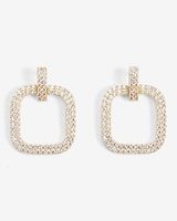 Rhinestone Teardrop Post Back Drop Earring Women's Gold