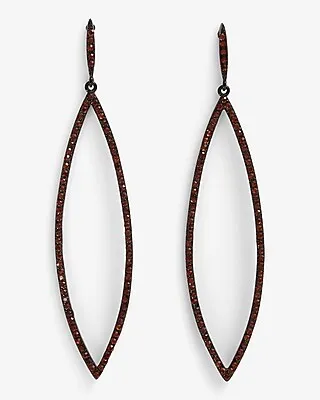 Rhinestone Teardrop Post Back Drop Earring Women's Brown