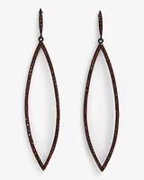 Rhinestone Teardrop Post Back Drop Earring Women's Brown