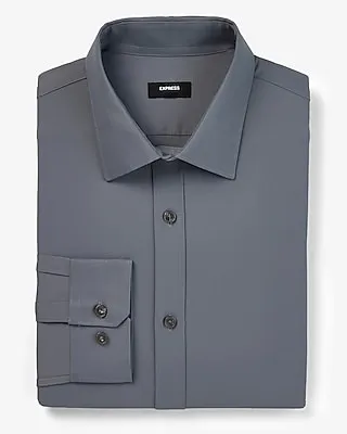 Classic Wrinkle-Resistant Performance Dress Shirt Gray Men's XXL Tall