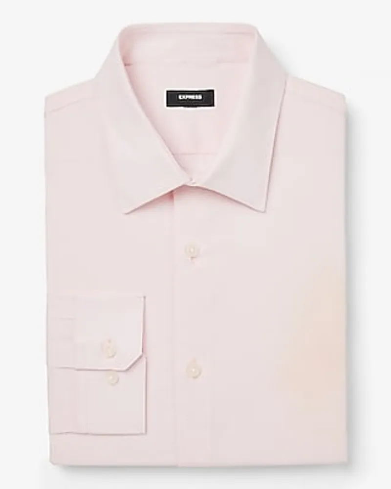 Slim Solid Stretch 1Mx Dress Shirt Pink Men's L