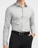 Slim Solid Stretch 1Mx Dress Shirt Gray Men's S